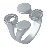 Женское серебряное кольцо с куб. циркониями, 1721325