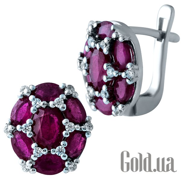 

Серьги Fresh Jewelry, Серебряные серьги с рубинами и куб. циркониями
