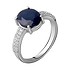Женское серебряное кольцо с куб. циркониями и сапфиром - фото 1