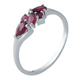 Женское серебряное кольцо с рубинами, 1752557