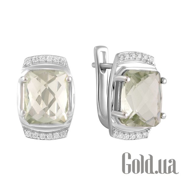 

Серьги Fresh Jewelry, Серебряные серьги с куб. циркониями и аметистами