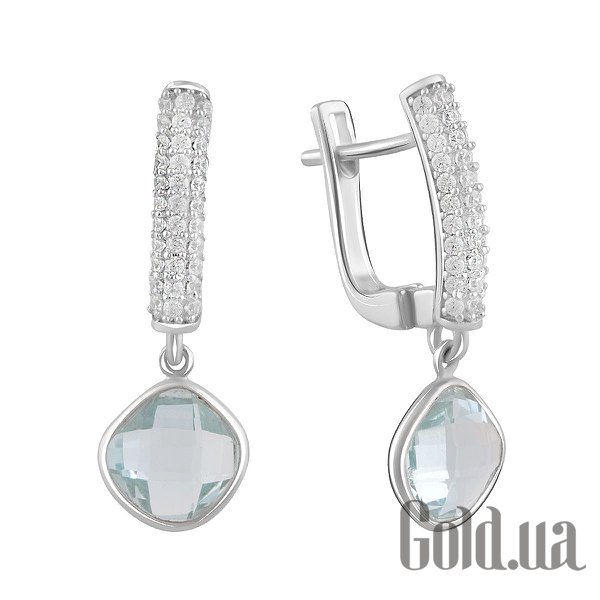 

Серьги с подвесками Fresh Jewelry, Серебряные серьги с куб. циркониями и топазами