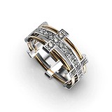 Золотое обручальное кольцо с бриллиантами, 1768173