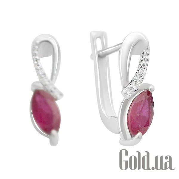

Серьги Fresh Jewelry, Серебряные серьги с куб. циркониями и рубинами