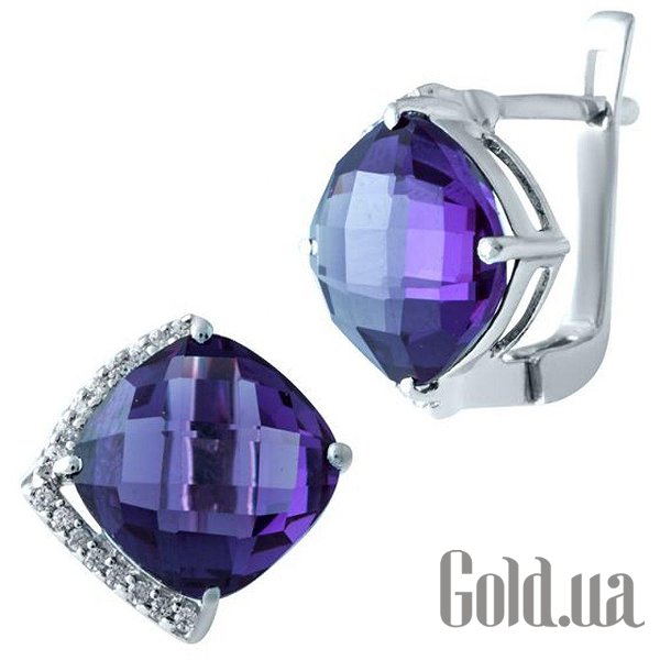

Серьги Fresh Jewelry, Серебряные серьги с куб. циркониями и александритами