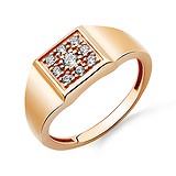 Мужское золотое кольцо с куб.циркониями, 1512430