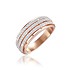 Серебряное обручальное кольцо с куб. циркониями в позолоте - фото 1