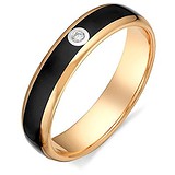 Золотое обручальное кольцо с бриллиантом, 1556206