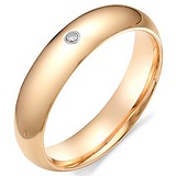 Золотое обручальное кольцо с бриллиантом, 1602798