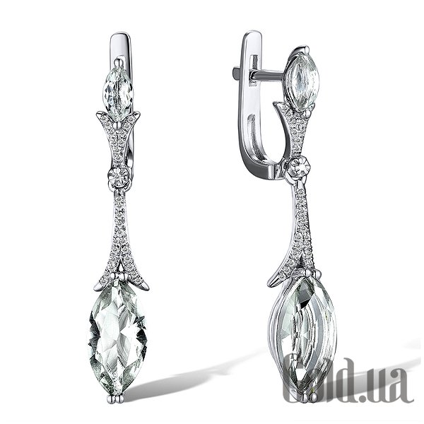

Серьги с подвесками Lurie Jewelry, Золотые серьги с бриллиантами и аметистами