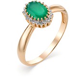 Женское золотое кольцо с бриллиантами и агатом, 1603566