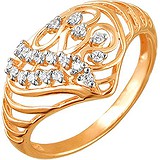 Женское золотое кольцо с куб. циркониями, 1613550