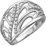 Женское серебряное кольцо с куб. циркониями, 1614062