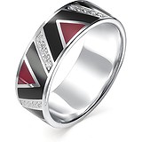 Женское серебряное кольцо с куб. циркониями и эмалью, 1645038