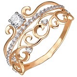 Женское золотое кольцо с куб. циркониями, 1650926