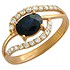 Женское золотое кольцо с бриллиантами и сапфиром - фото 1