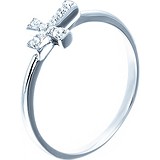 Женское серебряное кольцо с куб. циркониями, 1668846