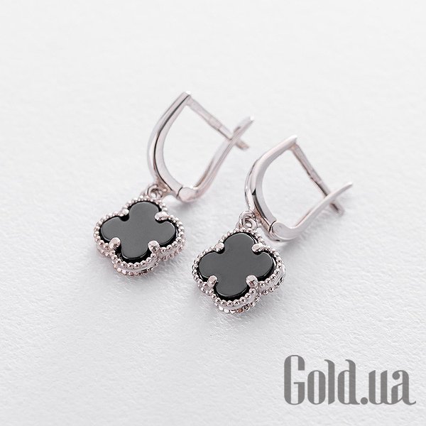 

Серьги с подвесками Украина, Золотые серьги с ониксами