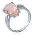 Женское серебряное кольцо с синт. морганитом и куб. циркониями - фото 1