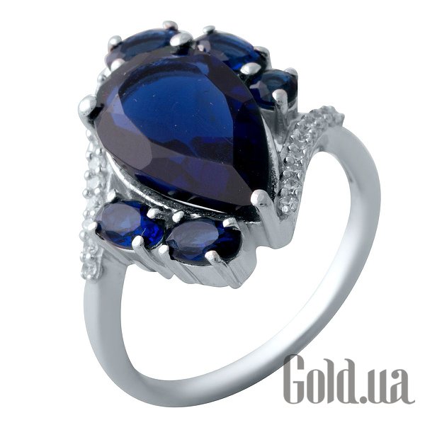 

Женские кольца Fresh Jewelry, Женское серебряное кольцо с куб. циркониями и синт. сапфирами, 17