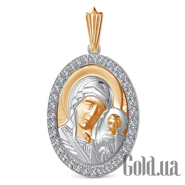 

Кулон-ладанка Украина, Золотой кулон с куб. циркониями