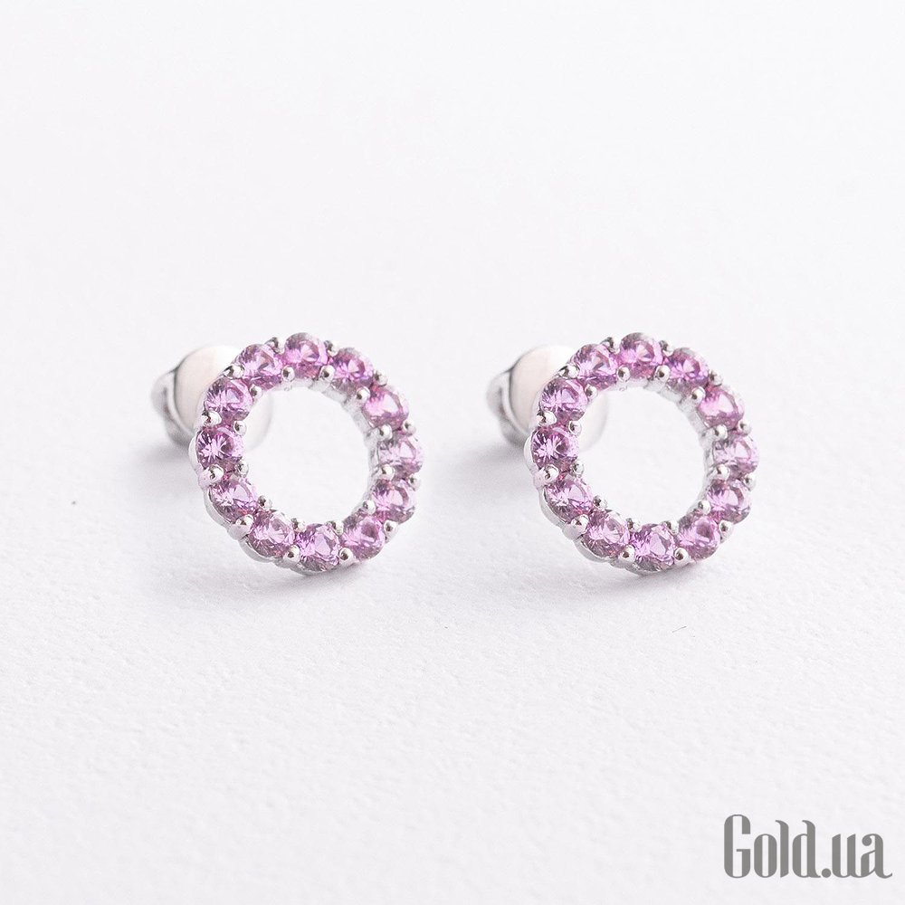 Серебряные серьги с синт. сапфирами onx2689/1р-PSPH