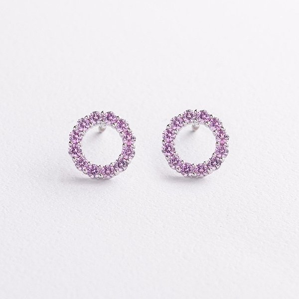Серебряные серьги с синт. сапфирами onx2689/1р-PSPH – изображение 2