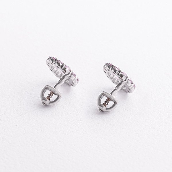 Серебряные серьги с синт. сапфирами onx2689/1р-PSPH – изображение 3