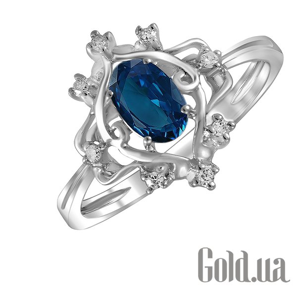 

Кольцо Lurie Jewelry, Золотое кольцо с бриллиантами и сапфиром, 17