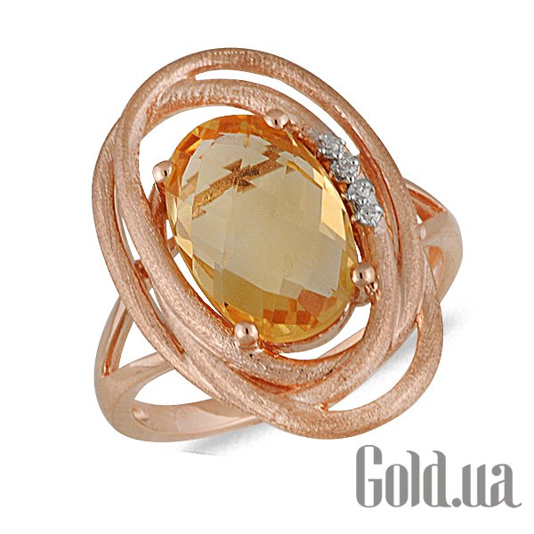 

Кольцо Lurie Jewelry, Женское золотое кольцо бриллиантами и цитрином, 16.5