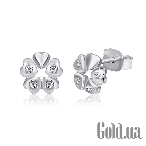 

Серьги-гвоздики Silvex925, Серебряные серьги с куб. циркониями