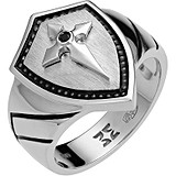 Мужское серебряное кольцо с сапфиром и эмалью, 1554415