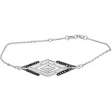 Женский серебряный браслет с куб. циркониями, 1555439
