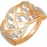 Женское золотое кольцо с куб. циркониями, 1613551