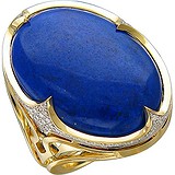 Женское золотое кольцо с бриллиантами и лазуритом, 1625327