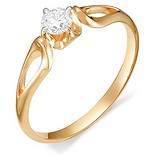 Золотое кольцо с бриллиантом, 1630703