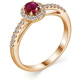 Женское золотое кольцо с рубином и бриллиантами, 1703919