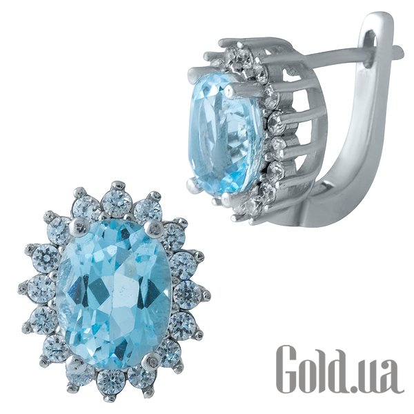 

Серьги Fresh Jewelry, Серебряные серьги с топазами и куб. циркониями