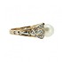 Женское золотое кольцо с культив. жемчугом и бриллиантами - фото 3