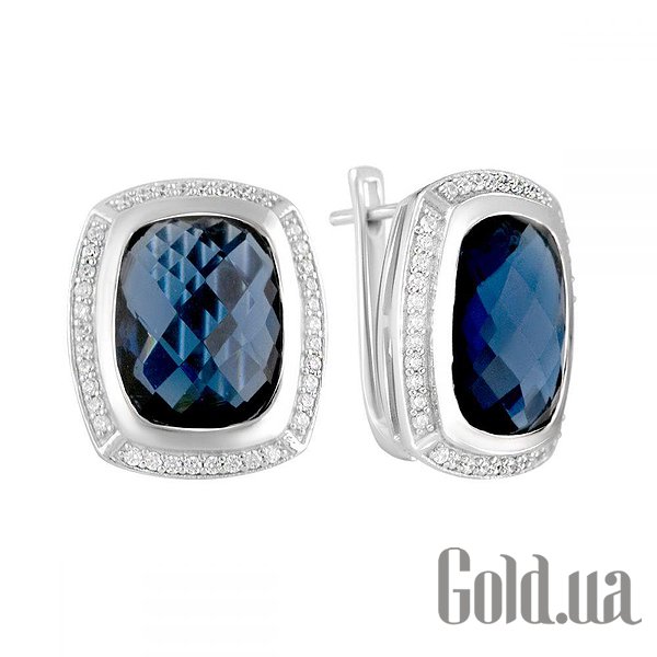 

Серьги Fresh Jewelry, Серебряные серьги с куб. циркониями и синт. танзанитами