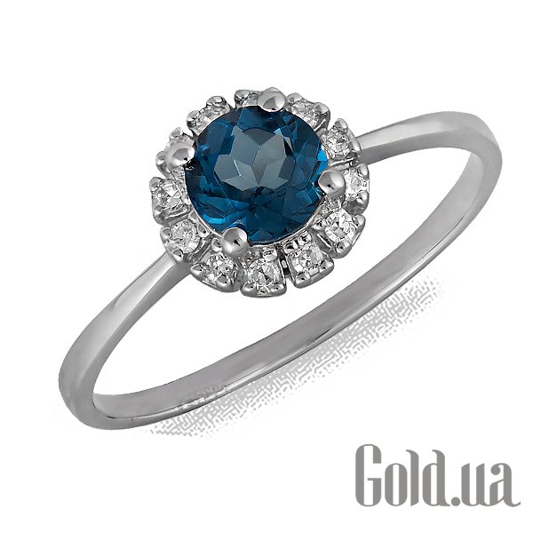 

Кольцо Lurie Jewelry, Женское золотое кольцо с бриллиантами и топазами, 17