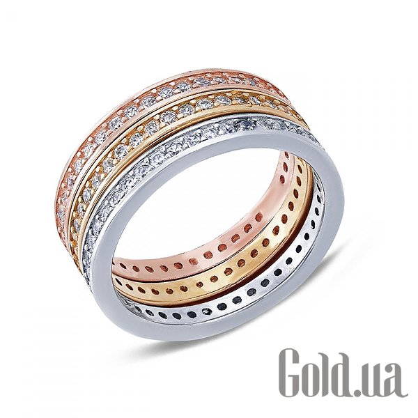 

Обручальное кольцо Lurie Jewelry, Серебряное обручальное кольцо с куб. циркониями в позолоте, 16