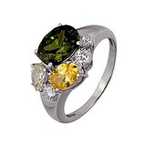 Женское серебряное кольцо с куб. циркониями, 1515248