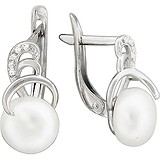 Срібні сережки з прісн. перлами і куб. цирконіями, 1531888