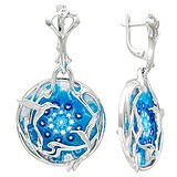 Silver earrings with Murano glass, 1553904