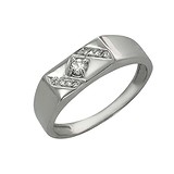 Чоловіче срібний перстень з куб. цирконіями, 1617392