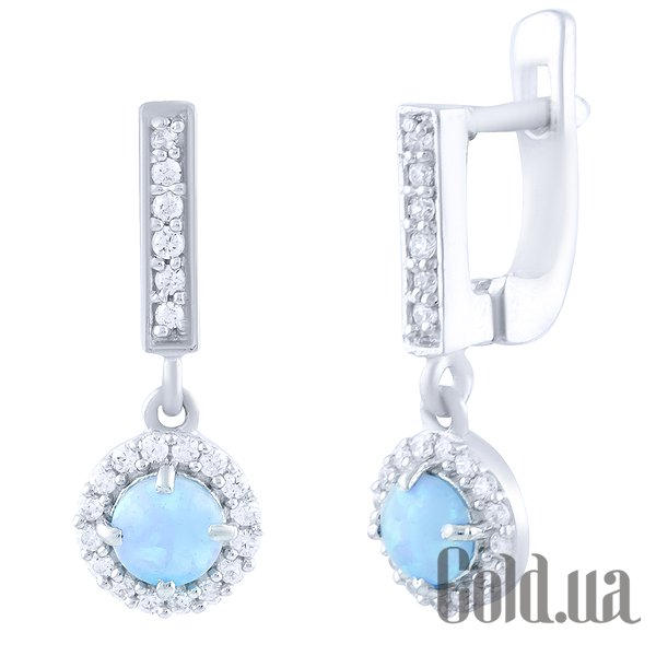 

Серьги с подвесками Fresh Jewelry, Серебряные серьги с опалами и куб. циркониями