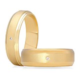 Золотое обручальное кольцо с бриллиантом, 1666032