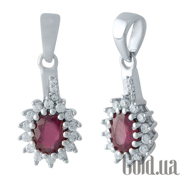 

Женские кулоны Fresh Jewelry, Серебряный кулон с рубином и куб. циркониями