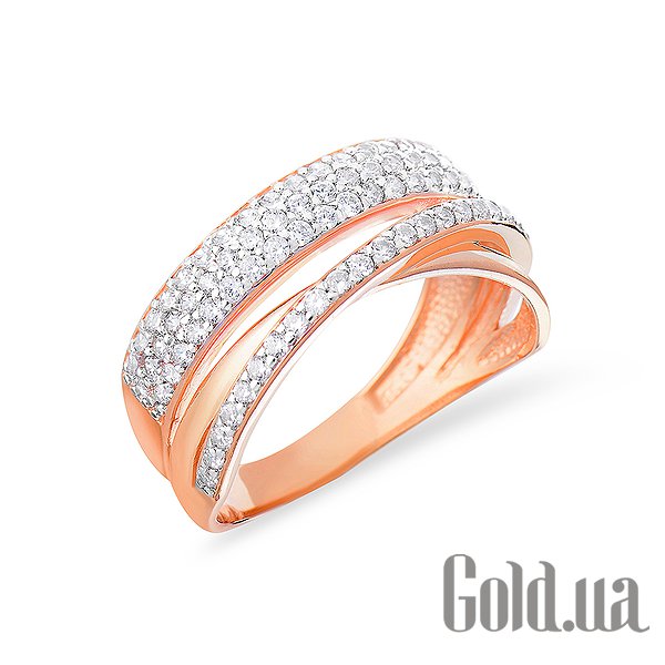 

Кольцо Украина, Женское золотое кольцо с куб. циркониями, 16